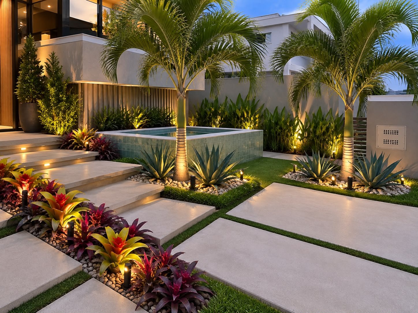 Jardim Contemporâneo com Spa & Espelho d'Água